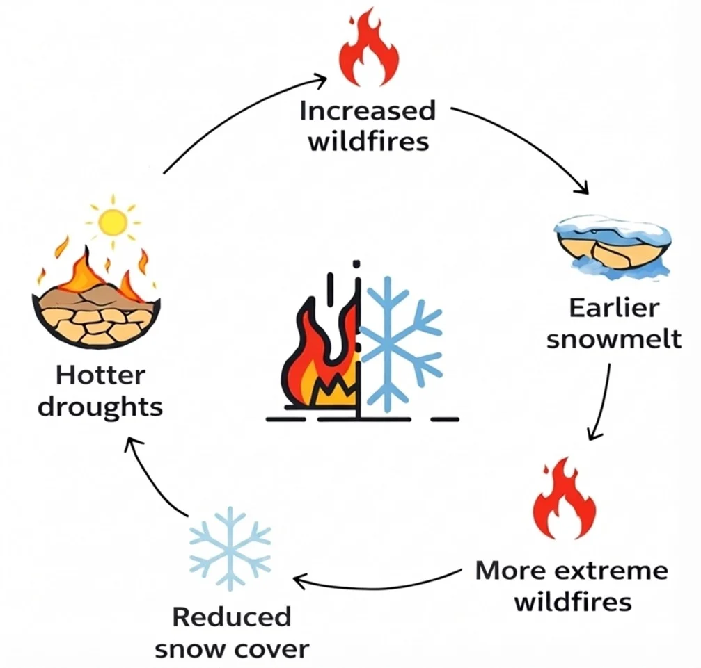 理大研究團隊分析北極地區的衛星數據,揭示野火對積雪及氣候的重大影響。